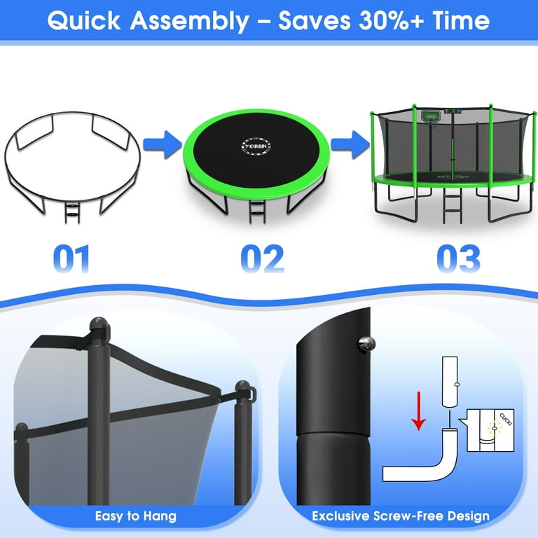 YORIN Trampoline, 12FT Trampoline for 4-5 Kids Adults with