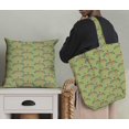thumbnail image 5 of Soimoi Green Moss Georgette Fabric Check & Fox Folk Art Printed Fabric 1 Yard 42 Inch Wide, 5 of 5
