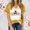 Yellow, variant on EQWLJWE Bleached Mom T-Shirt Women Funny Graphic Shirts Mama Letter Print Short Sleeve Tee Tops
