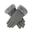 thumbnail image 7 of Otqutp Windproof&nbsp;Teen Girls Warm Mittens Womens Winter Suede Gloves with Touchscreen Texting Finger Wool Lined Windproof Warm Fashion Dress Gloves(Grey,One Size), 7 of 7