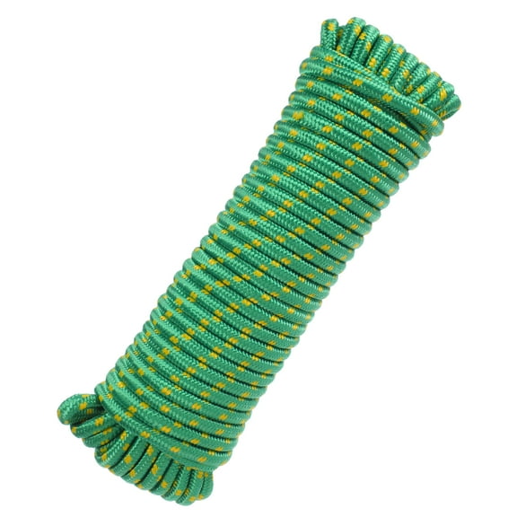 Uxcell  3/8 Inch 90 Feet Polypropylene Rope,Solid Braided Utility Rope for Camping,Flag Pole,Clothesline,Outdoor,Green/Yellow