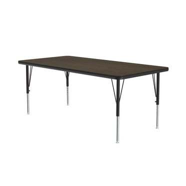 Correll Commercial Laminate Top Activity Tables 30x48", RECTANGULAR, WALNUT BLACK/CHROME