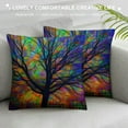 thumbnail image 3 of Nawypu  Colorful Watercolor Spring Life Tree Farmhouse Pillow Cover Decorative Square Throw Pillow Cover for Sofa Couch Decoration, 3 of 5