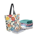 thumbnail image 2 of FORMRS Womens Canvas Tote Bag with Zipper Inner Pocket Shoulder Handbag, Vibrant Japanese Flowers, 2 of 7