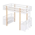 thumbnail image 6 of DSstyles Twin Size Loft Bed With 2 Seats Twin Size Bed Frame With Guardrail Ladder Storage Shelves For Teens Boys Girls No Box Spring Required, 6 of 9