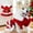 Red, variant on Zawou Red Cats & Dogs Christmas Dress, Cute Holiday Outfit with Santa Skirt for Pets, Warm Seasonal Party Costume