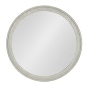 Kate and Laurel - Mansell Round Wooden Decorative Accent Wall Mirror, 28-inch Diameter, Distressed Gray