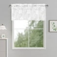 thumbnail image 3 of XWZO Kitchen Valances for Kitchen 2 Pack, Rod Pocket Light Filtering Voile Semi Sheer Drapes for Window Living Room Closet, Short Curtains 42 x 12 inch, White, 3 of 10