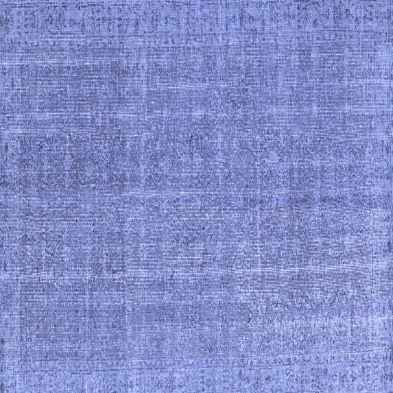 Ahgly Company Machine Washable Indoor Square Abstract Blue Contemporary Area Rugs, 6' Square