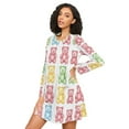 thumbnail image 3 of FORMRS Womens Long Sleeve Nightgowns Crew Neck Sleep Shirt Soft Pajamas Sizes S-3XL, Gummy Bear Pattern, 3 of 8