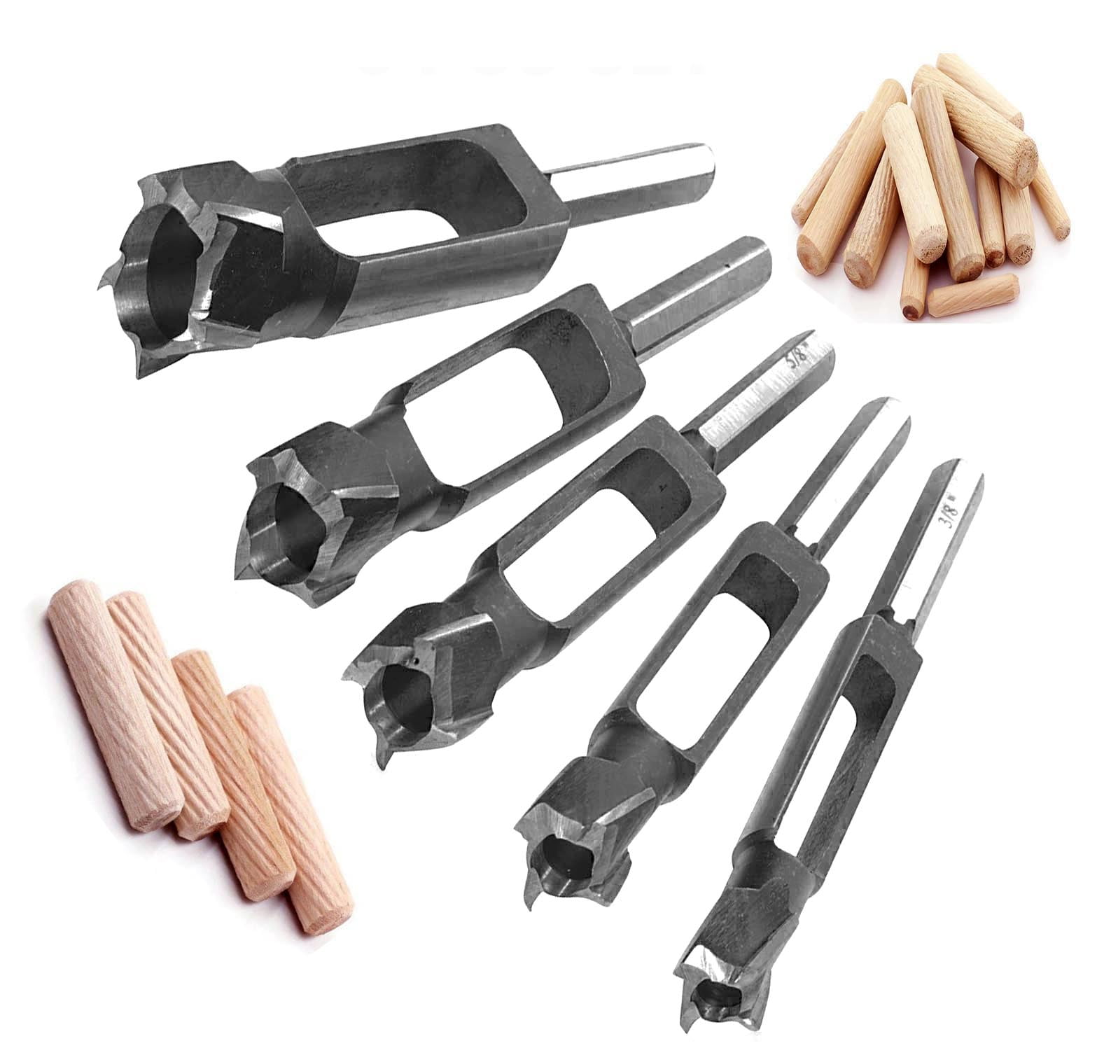 Dowel Maker and Tenon Cutters with 8mm(5/16”) and 10mm(3/8”) Cutter Heads  for Wood Rods and Sticks