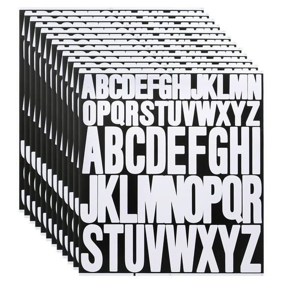 12 Sheet Vinyl Letter Sticker, 1 Inch, 2 Inch 624Pcs Stick Letters, White