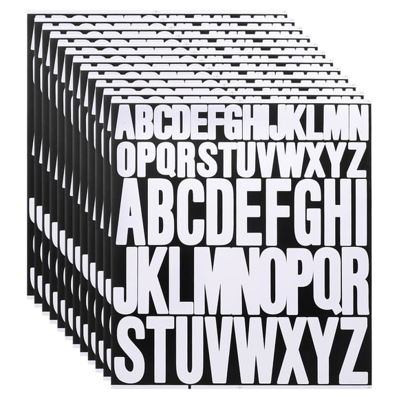 12 Sheet Vinyl Letter Sticker, 1 Inch, 2 Inch 624Pcs Stick Letters, White