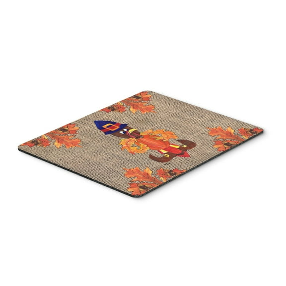 Thanksgiving Turkey Pilgram Fleur de lis Mouse Pad Hot Pad or Trivet