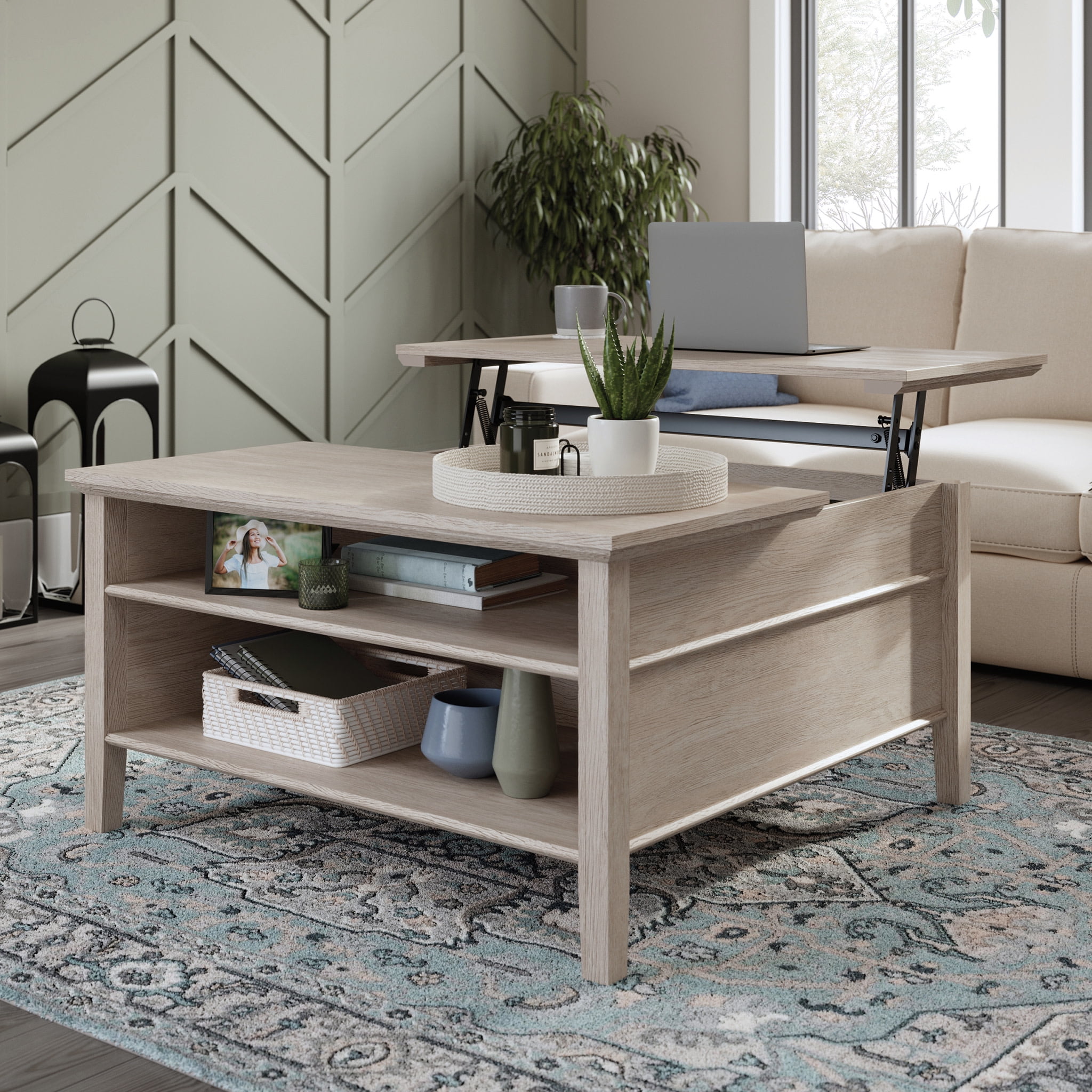 Sauder East Adara Lift-Top Coffee Table, Cascade Oak Finish