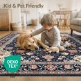 thumbnail image 4 of ODIKA Vintage Distressed Scroll Ornate Border Large Dining Table Burnt Pet Friendly & Kids Safe Bedside for Bedroom, Nursery, RV, 4 of 7