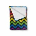 thumbnail image 2 of Chevron Soft Flannel Fleece Blanket, Jagged and Spiked Zigzag Pattern with Vibrant Rainbow Colors Abstract Artwork Theme, Cozy Plush for Indoor and Outdoor Use, 50" x 70", Multicolor, by Ambesonne, 2 of 6