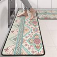 thumbnail image 2 of Kitchen Rugs Sets Of 2,Orange and Purple Diamond Shaped Geometric Boho Pattern Anti Fatigue Kitchen Mat Rugs Non Slip Washable,Decorative Kitchen Floor Mats for Kitchen,Sink,Laundry,17"x47"+17"x47", 2 of 5
