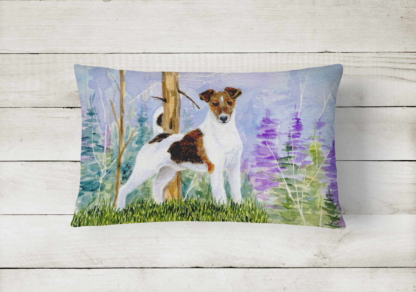 Carolines Treasures SS8640PW1216 Jack Russell Terrier Decorative Canvas Fabric Pillow, Large, Multicolor