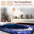 thumbnail image 2 of ODIKA 4'x6' Machine Washable Non-Slip Area Rug, Mystical Moon Enchanted Garden Botanical High Traffic Rug, Blue, 197279, 2 of 7
