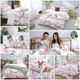 thumbnail image 5 of 3 Piece Pink Grey Duvet Cover Set California King,Microfiber Comforter/Quilt Cover with Corner Ties and 2 Pillowcases,Geometric Circle Modern Abstract Simple Art Soft Bedding with Zipper Closure, 5 of 8