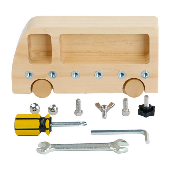 KAKOWELY Wood Screw Tool Toys 1 Set Wooden Screw Tool Children Toys Kids Educational Screw Toys for Fun7.48"X1.38"X3.94"