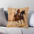 thumbnail image 2 of Horses Throw Pillow Cover Wild Animals Running in The Western Desert Pillow Covers 18X18 Inch Square Cotton Linen Soft Couch Cushion Case for Bedroom Sofa Living Room Home Decor, 2 of 4