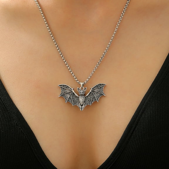 Halloween Accessories Retro Gothic Dark Bat Necklace