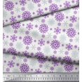 thumbnail image 3 of Soimoi Satin Silk Fabric Snowflake Artistic Print Sewing Fabric Yard 42 Inch Wide, 3 of 3