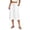 White Casual Pants, variant on Miluxas Women's Plus Size Wide Leg Capri Pants High Waist Drawstring Business Casual Loose Cropped Culottes with Pockets Lightweight Breathable White