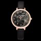 thumbnail image 3 of Reloj de pareja con esfera numérica y correa de cuero de PU estrecha a la moda (negro), 3 of 3