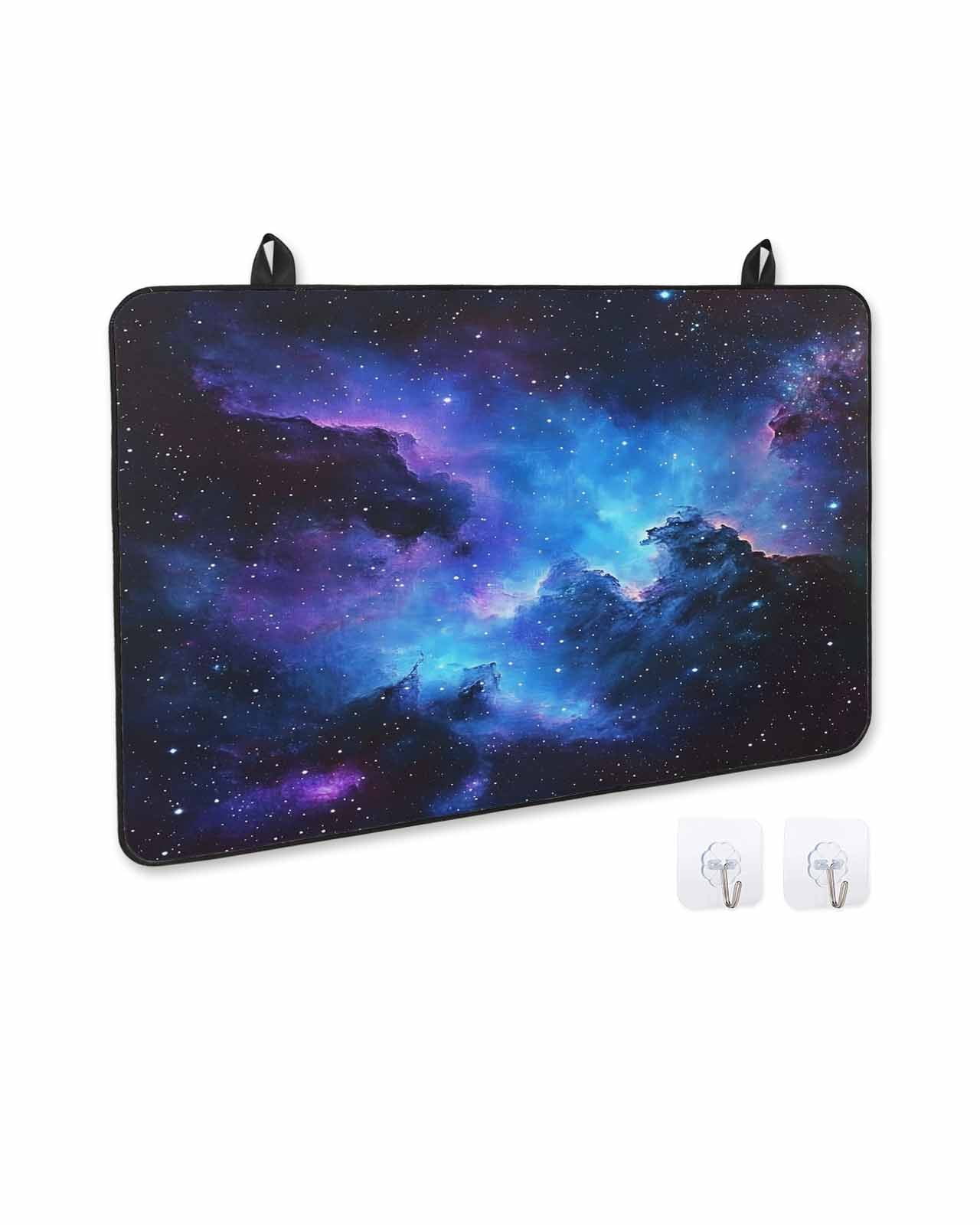 nqOlkjepod Large Induction Cooktop Protector Mat 24"x21", Blue Purple Sky Stove Top Covers for Electric Stove, Modern Abstract Night Stars Decorative Stove Burner Cover Mats, Glass Top Stove Cover