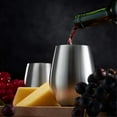 thumbnail image 6 of 18 Oz Stainless Steel Unbreakable Wine Glass - Set of 2 Stainless Steel Red & White Stemless Wineglass, Portable Wine Tumbler for Outdoor Events, Picnics, 6 of 9