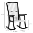 thumbnail image 3 of Outsunny Wooden Rocking Chair, Traditional Porch Rocker, Fade-Resistant Patio Rocker Chair for Outdoor Indoor Use, White and Black, 3 of 10