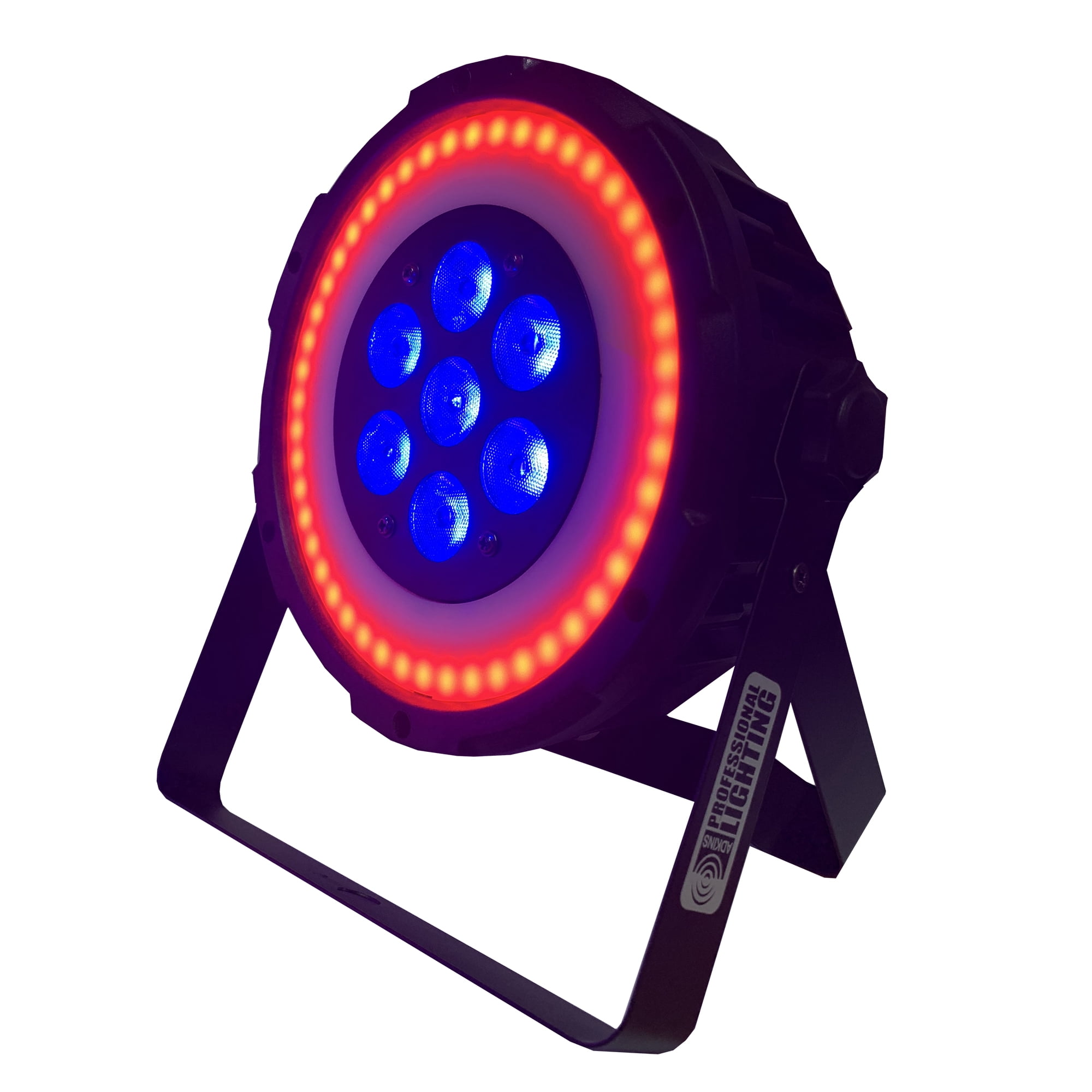 Ultra Bright LED FlatPar 7x10 Watt Hex RGBAW SlimPar Light w/ FX Ring & Remote Control - Up-Lighting - Stage Lights - Adkins Professional Lighting