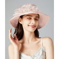 thumbnail image 3 of Big Brim Hat Organza Hats Summer Beach Cap Tea Party Wedding Fascinator Church Hats, 3 of 5