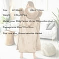 thumbnail image 5 of Unisex wearable Blanket 60*49inch oversize pajamas animal hat Winter Soft Flannel warm Hooded Blankets with Gloves, 5 of 5