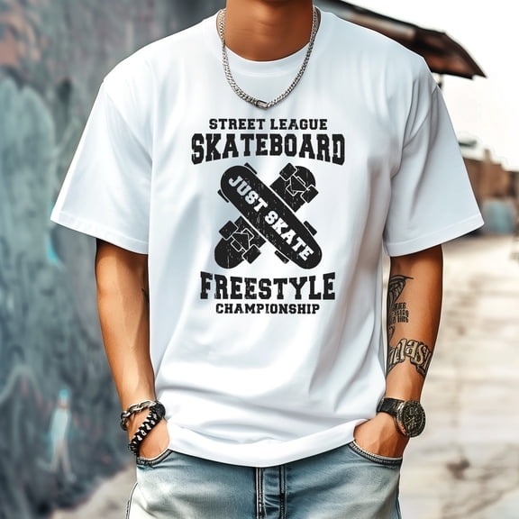 Men's T Shirt Round Neck Patterned Tee Summer New Sports Shirt Vintage Style Gift for Friends XS