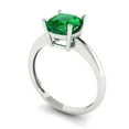 thumbnail image 2 of Solitaire Engagement Ring for Women - 2ct Simulated Emerald in 18K White Gold Promise Ring, 2 of 6