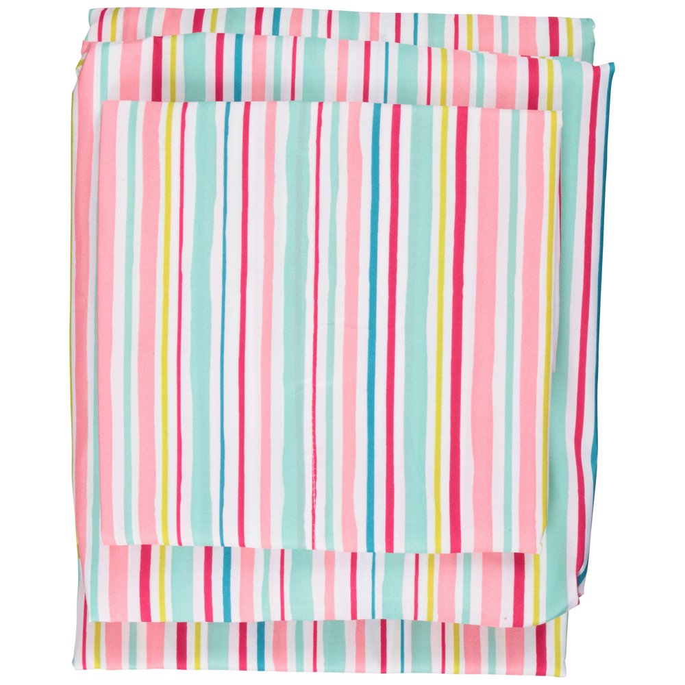 Mainstays Kids Rainbow Striped Coordinating Printed Sheet Set Walmart