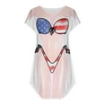 thumbnail image 2 of New Fashion AXXD Womens Swim Cover Up Bikini Shirt Cover Up Short Sleeve Cute Bikini Print Cover-Up Baggy T Shirt Dress Wear, 2 of 4