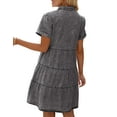 thumbnail image 4 of luvamia Women's Summer Jean Dresses Short Sleeve Dress Shirts for Women Foxy Gray Size S, 4 of 9