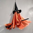thumbnail image 7 of Orangide Outdoor Halloween Decoration Hanging Ghost Witch, 28 In Large Hanging Flying Ghost on Broomstick with Witch Hat Lighted, Ghost Decor for Porch Yard Tree, 7 of 7