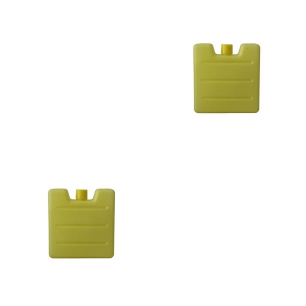 Bewildely Caja de hielo reutilizable, paquete de congelador de carne para mantenimiento fresco portátil, bloque enfriador de bebidas para Amarillo 2piezas