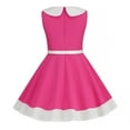 thumbnail image 5 of AJTQTH Sundress for Girls Kids Cute Doll Collar Sleeveless Tunic Gowns Colorblocked Flowy Frocks Elagant Cotton Maxi Dress for Casual Summer Party Hot Pink 7 Years, 5 of 5