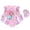 1-Pink41698, variant on Tiijoy Toddler Girls Swimsuit UPF 50 Cartoon Ruffle Long Sleeve Rash Guard Bathing Suit with Swim Cap, Sizes 3-14