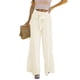 thumbnail image 2 of VISgogo Pantalones de pierna ancha para mujer, cintura alta, color sólido, con cordón, informal, para fiesta, club, pantalones sueltos VISgogo  moda, 2 of 4