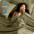 thumbnail image 6 of Bare Home Premium 1800 Collection 5-Piece Bed Sheet Set, Split California King, Olive, 6 of 11