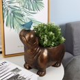 thumbnail image 3 of Pot de Fleurs Hippopotame et Oiseau Bleu, 3 of 14