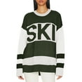 thumbnail image 2 of Women's Oversized Color Block Ski Print Sweater Trendy Fall Crew Neck Long Sleeve Pullover Knit Tops, 2 of 3